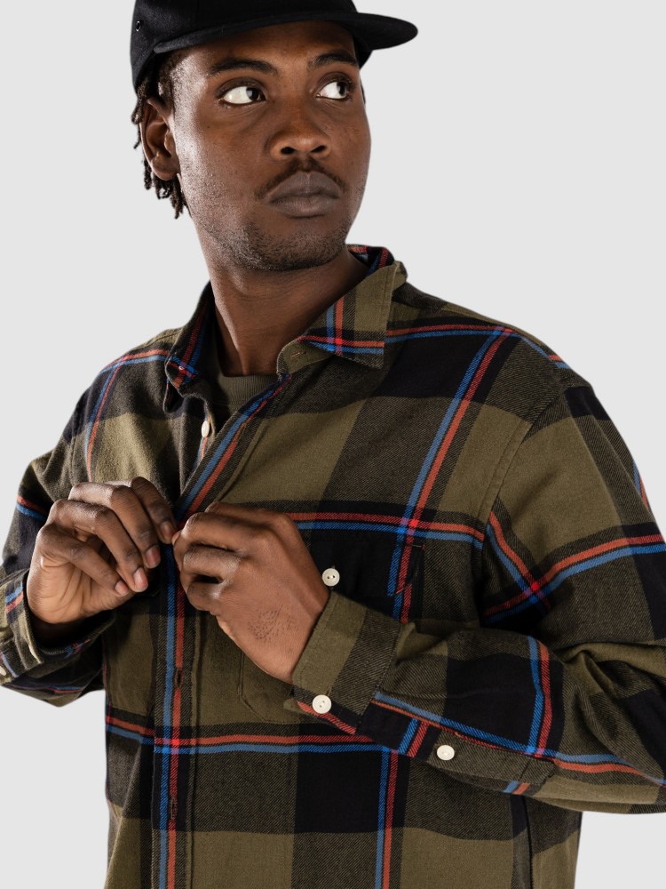 Рубашка Levi's Jackson Worker Hemd, huck plaid olive night fl — фото 4