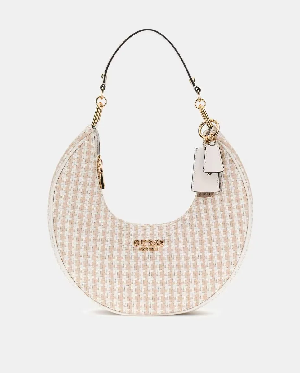 

Двухцветная рафия сумка через плечо с молнией Guess, бежевый