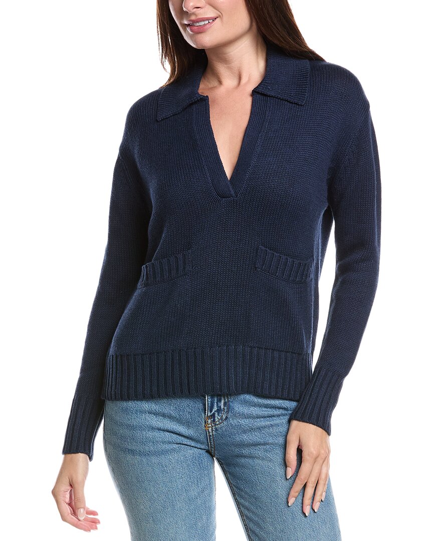 

Кашемировый поло свитер Forte Cashmere, синий