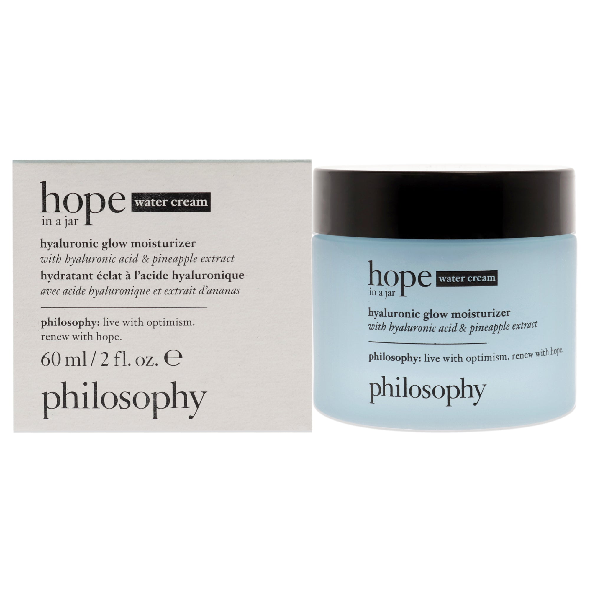 

Увлажняющий крем Hope in a Jar Hyaluronic Glow от Philosophy, подходит как для мужчин, так и для женщин - 57 мл (2 унции), прозрачный