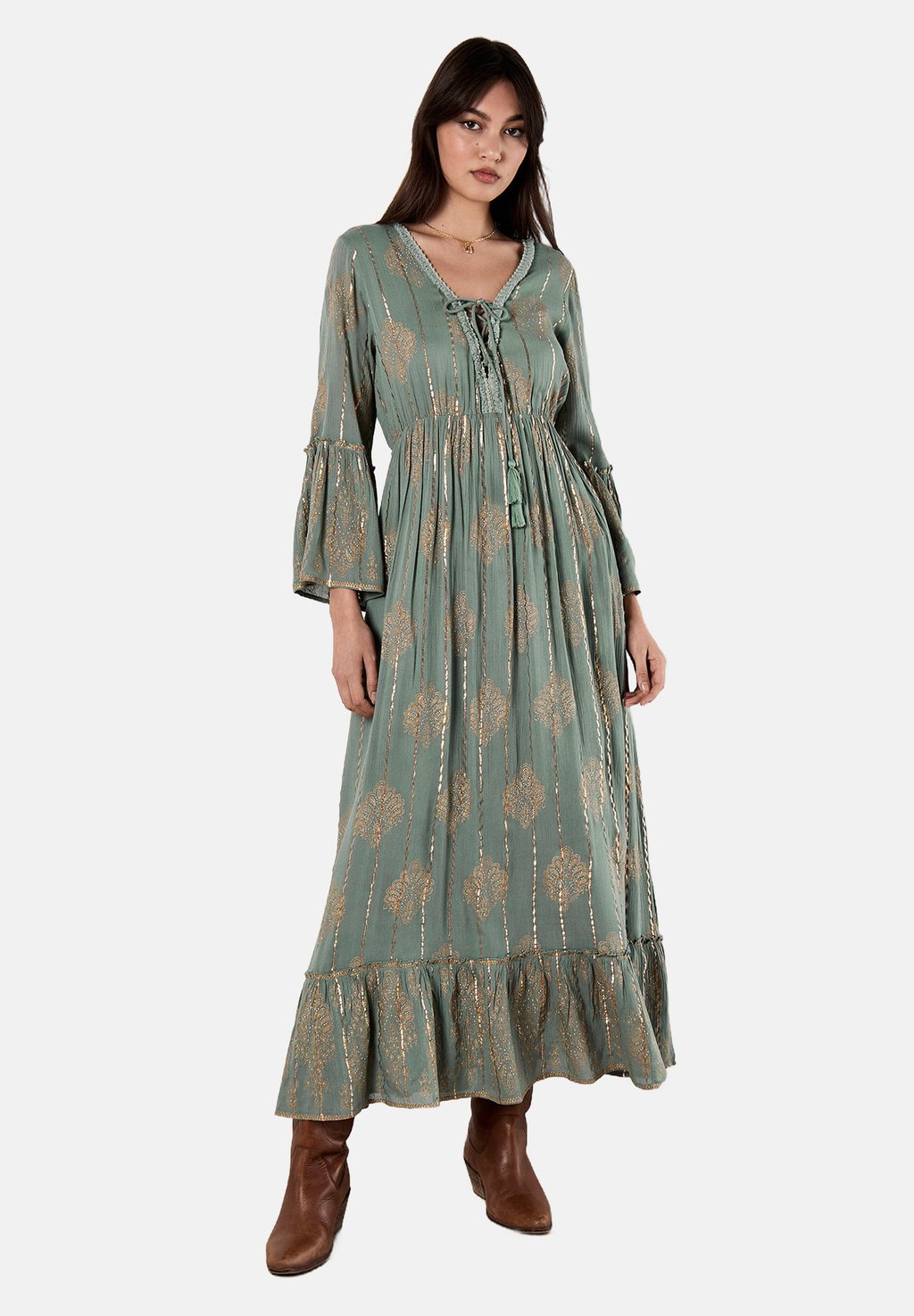 

Платье макси PAISLEY BOHO Apricot, мятный