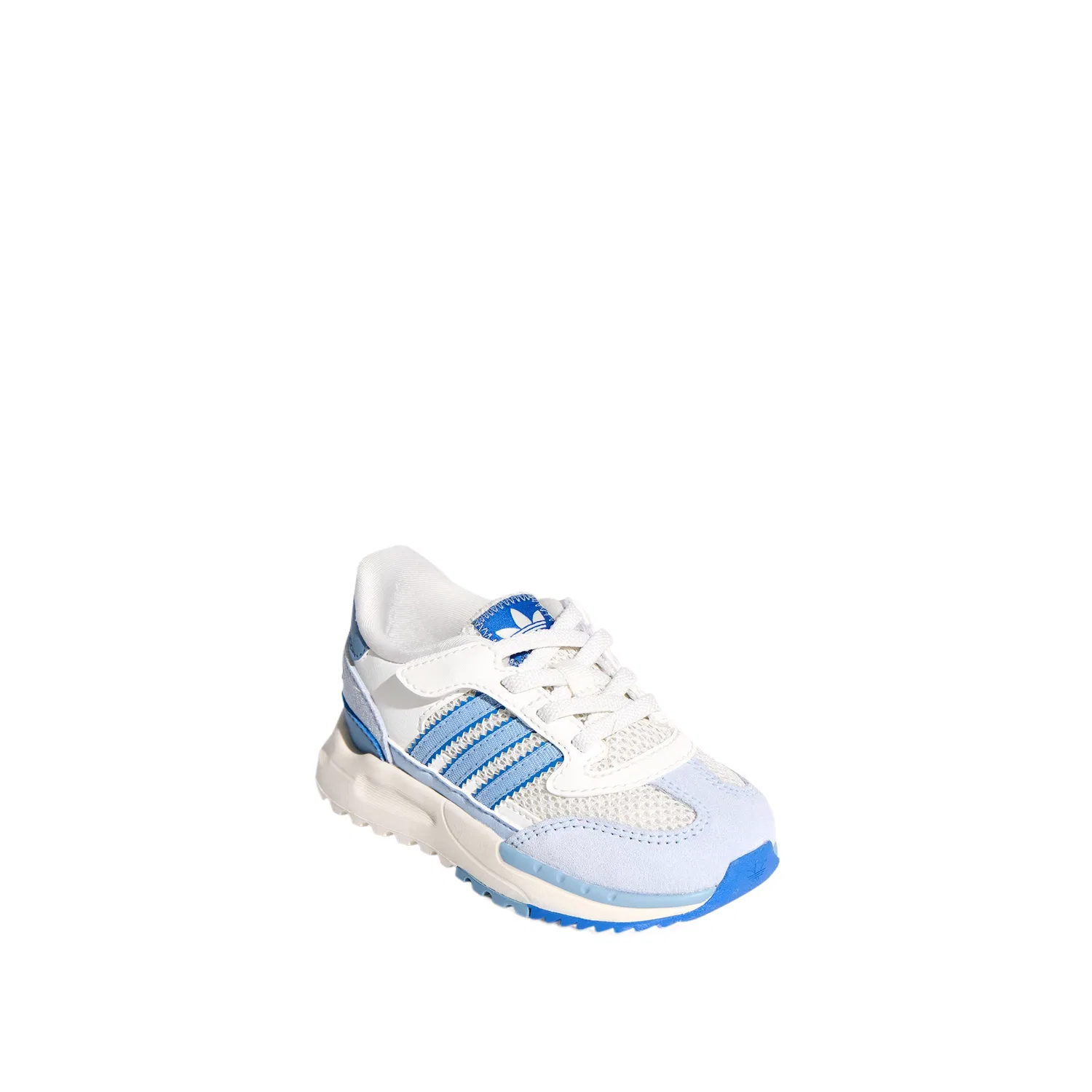 Кроссовки RETROPY из синтетической кожи и текстиля, низкие, для малышей Adidas Originals, White/Crystal Blue/Smoke Blue — фото 4
