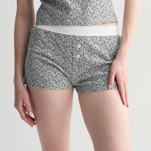 

Шорты для сна на пуговицах спереди для юниоров Harper & Ivy, цвет gray floral