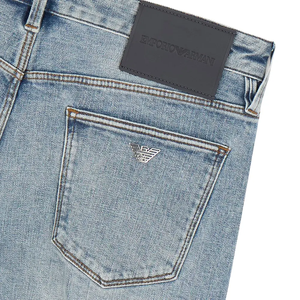 Джинсы J75 Mid Rise Slim Fit EMPORIO ARMANI, синий — фото 4