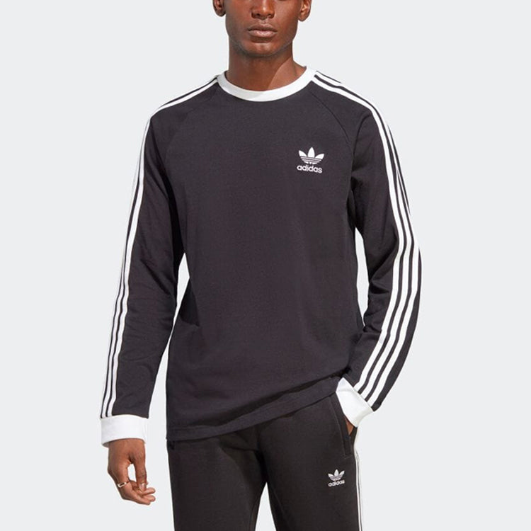 Футболка adidas Adicolor Classics 3-Stripes Long Sleeve Tee 'Black' IA4877 — фото 2