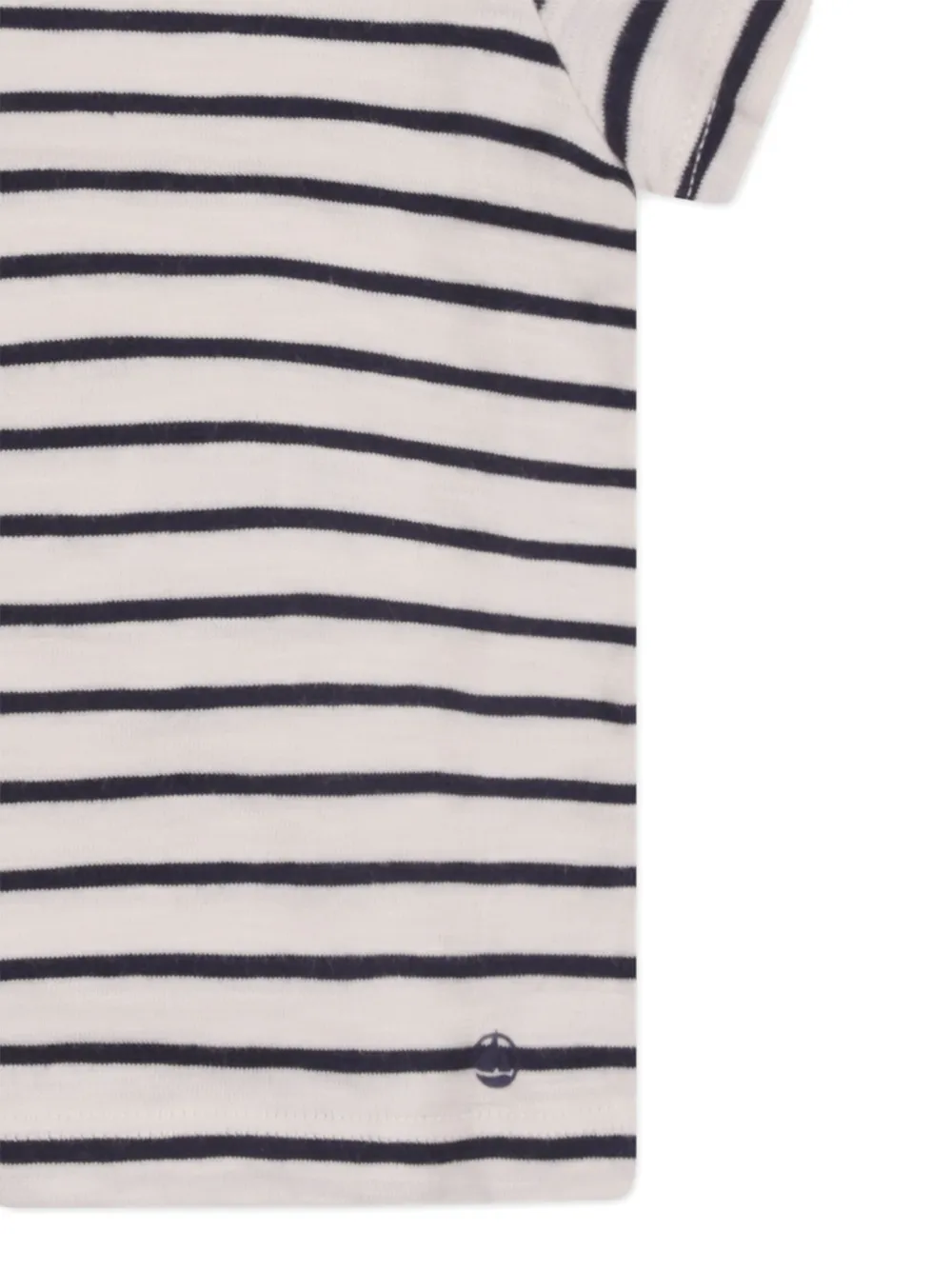 Футболка в полоску с оборчатым воротником Petit Bateau, белый — фото 2