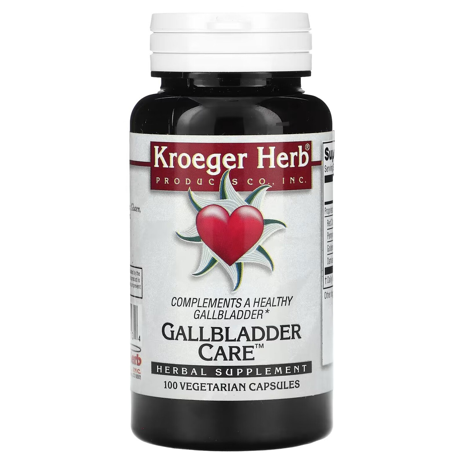

Уход за желчным пузырем, 100 вегетарианских капсул Kroeger Herb Co