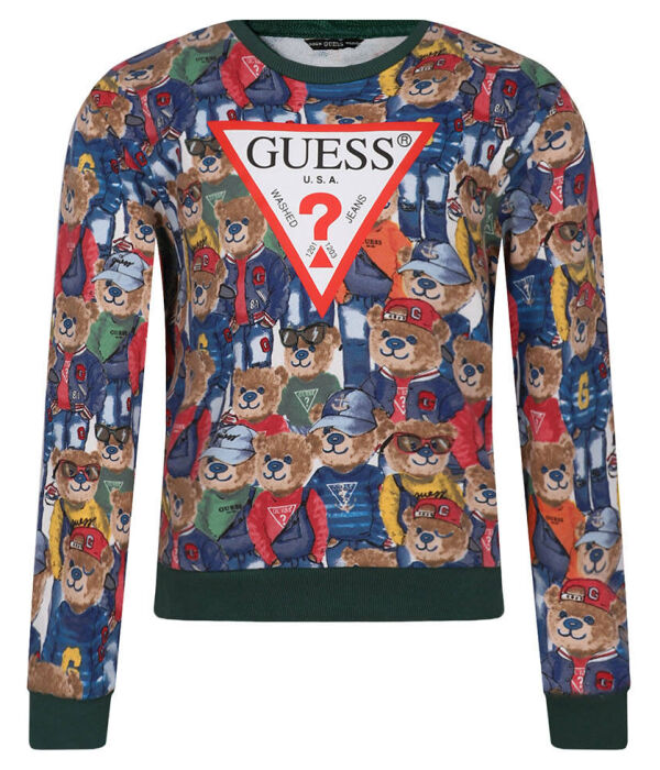

Толстовка Guess Regular Fit с принтом, зеленый