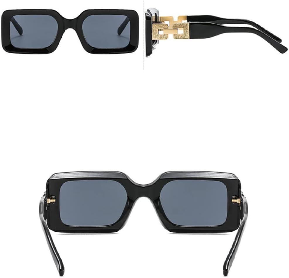 

MUTYNE Роскошные ретро-солнцезащитные очки квадратной формы для женщин и мужчин, винтажные прямоугольные очки, модные товары, женская защита от УФ-излучения UV400, Black