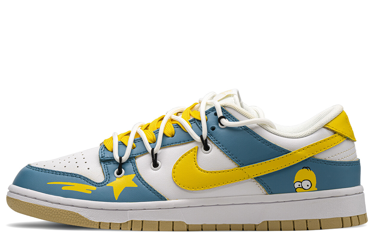 

Кроссовки Nike Dunk Skateboarding Shoes Men Low-top Yellow/blue, синий/желтый