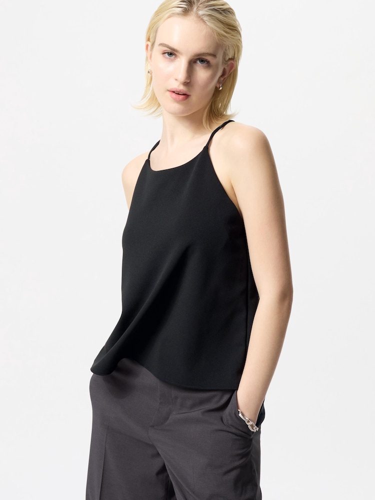 

Топ на бретельках из креп-джерси Uniqlo, черный