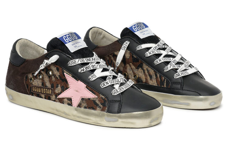 Кеды женские Golden Goose с леопардовым принтом, черный — фото 4