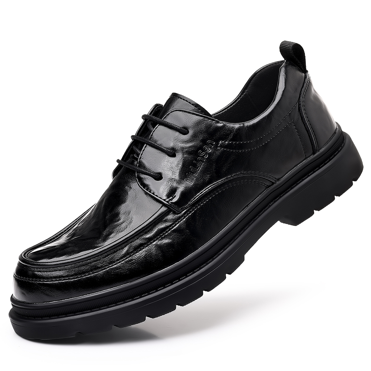 Mulinsen Мужские повседневные туфли коричневые, цвет Brown[Leather Shoe Size: Size 40 in This Model = Athletic Shoes 41] — фото 4