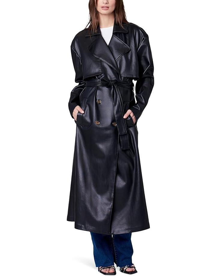 

Пальто Blank NYC Leather Trench Coat, черный