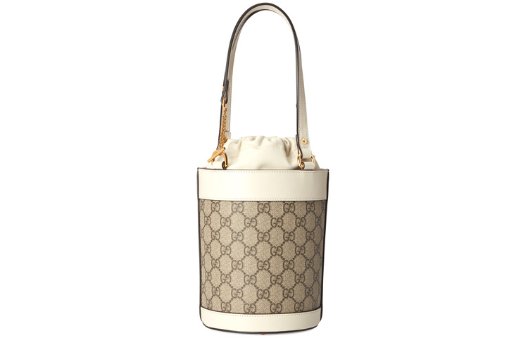 GUCCI Сумка-ведро с кожаной отделкой и конской удилой 1955 — фото 4