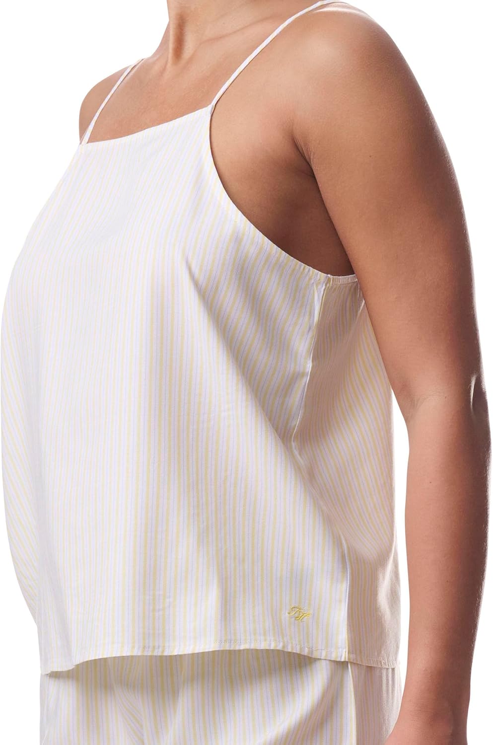 Женский пижамный комплект Tommy Hilfiger из топа на бретелях и шорт, Citronella/Sweet Blue Stripe — фото 2