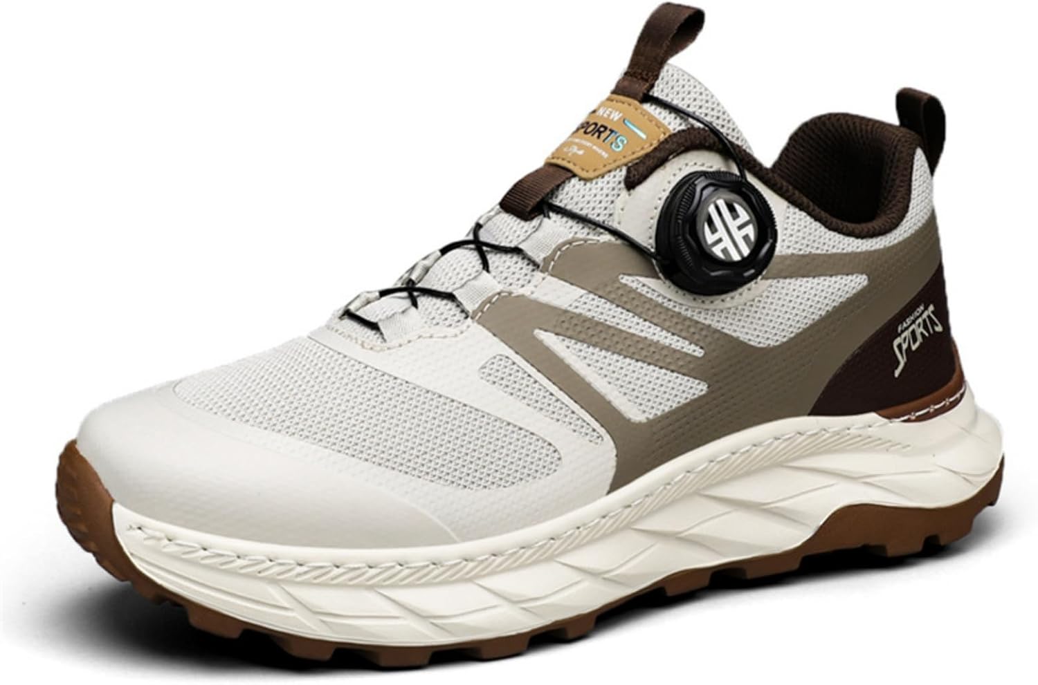 

Мужские многоцветные спортивные кроссовки, стильные беговые туфли с быстрой шнуровкой и амортизирующей подошвой, идеально подходят для спорта и повседневной носки Aokisx, бежевый