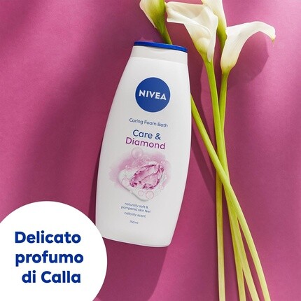 Гель для душа NIVEA Care & Diamond 750 мл - Обогащен витаминами C, E и питательными маслами с цветочным ароматом каллы — фото 2