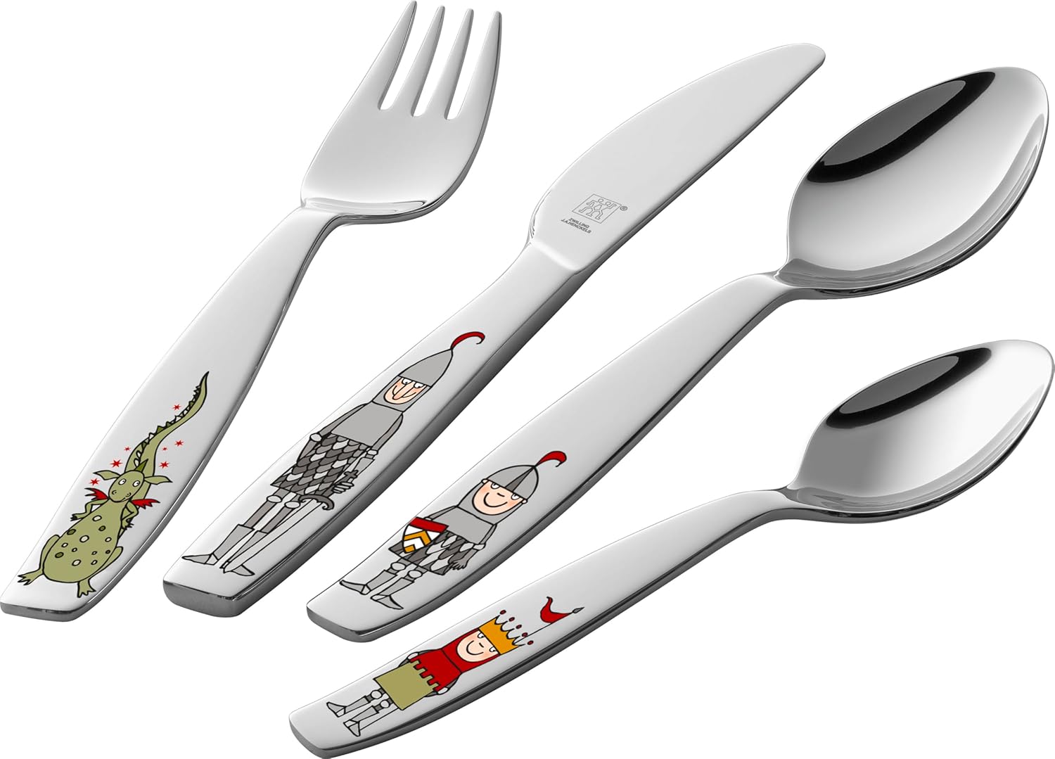 Детский набор столовых приборов ZWILLING Knight Eckbert, 4 предмета, серебристый