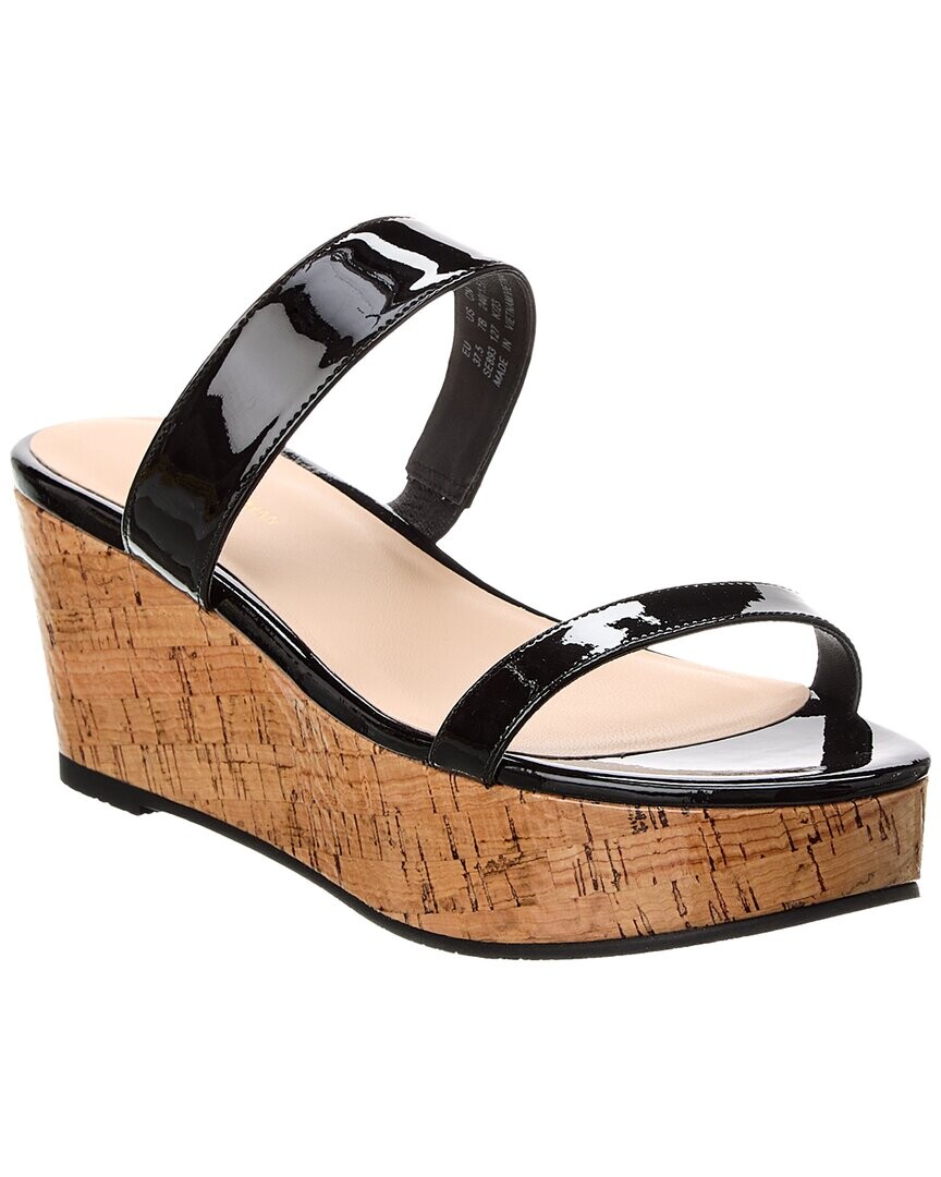 

Лакированные босоножки на танкетке Stuart Weitzman Boardwalk 65, черный