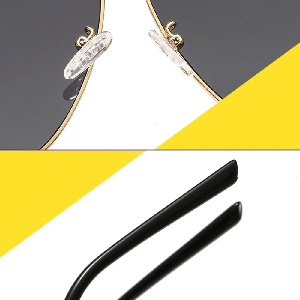 

Солнцезащитные очки LVTFCO Alloy Polygon для мужчин, модные авиационные солнцезащитные очки для женщин, ретро-очки, розовые, прозрачные, большого размера, Gold Tea