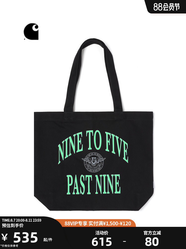 

Большая сумка Carhartt Wip с рисунком в американском кампусном стиле, черный