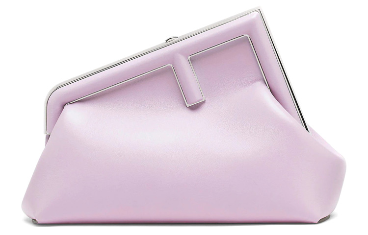 

FENDI Кожаный клатч-трубы через плечо, женский, светло-фиолетовый