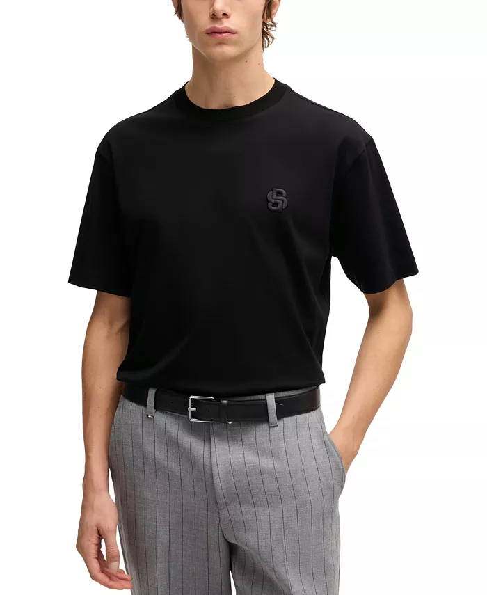 

Мужская футболка Double B Monogram свободного кроя Hugo Boss, черный