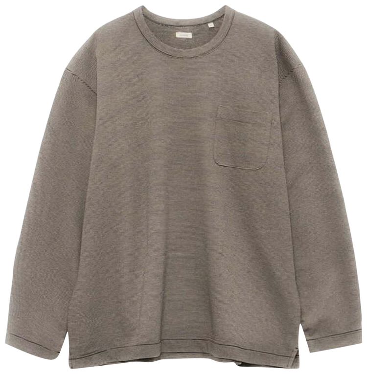 

Футболка с длинными рукавами и микрополосками nanamica, с карманом, черный