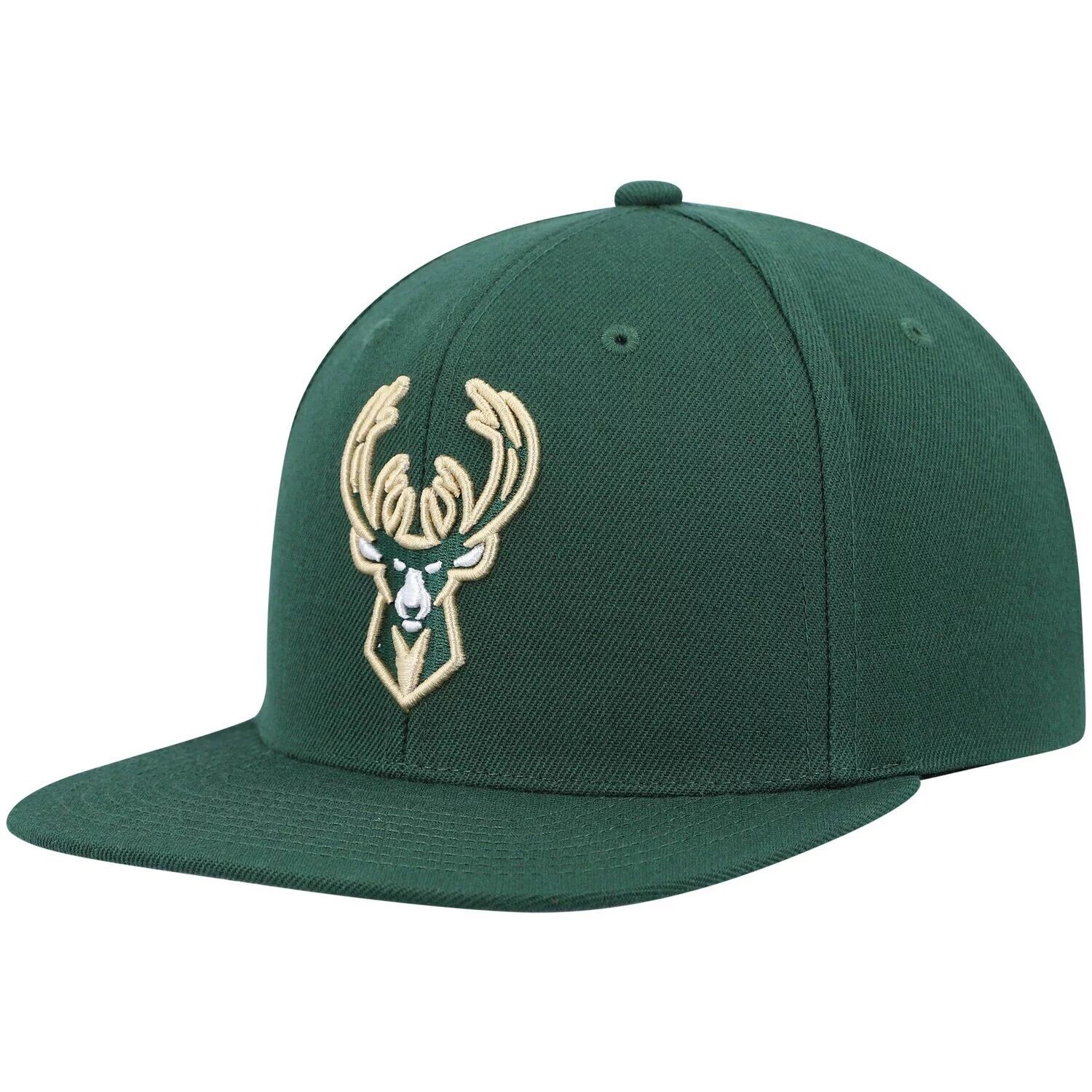 

Мужская кепка Mitchell & Ness Hunter Green Milwaukee Bucks Ground 2.0 Snapback
