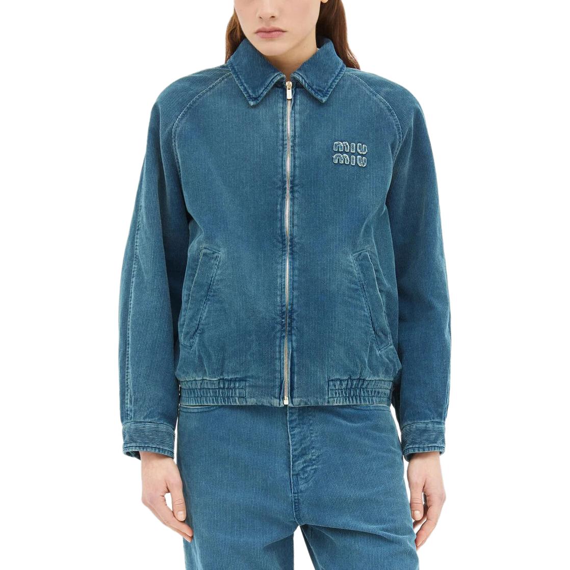 

MIU MIU Детализированная куртка с молнией, Blue