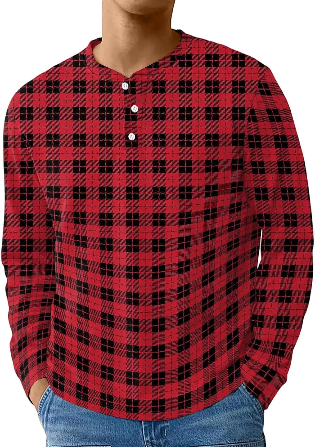 

Мужская футболка с длинным рукавом Henley DJFODJ