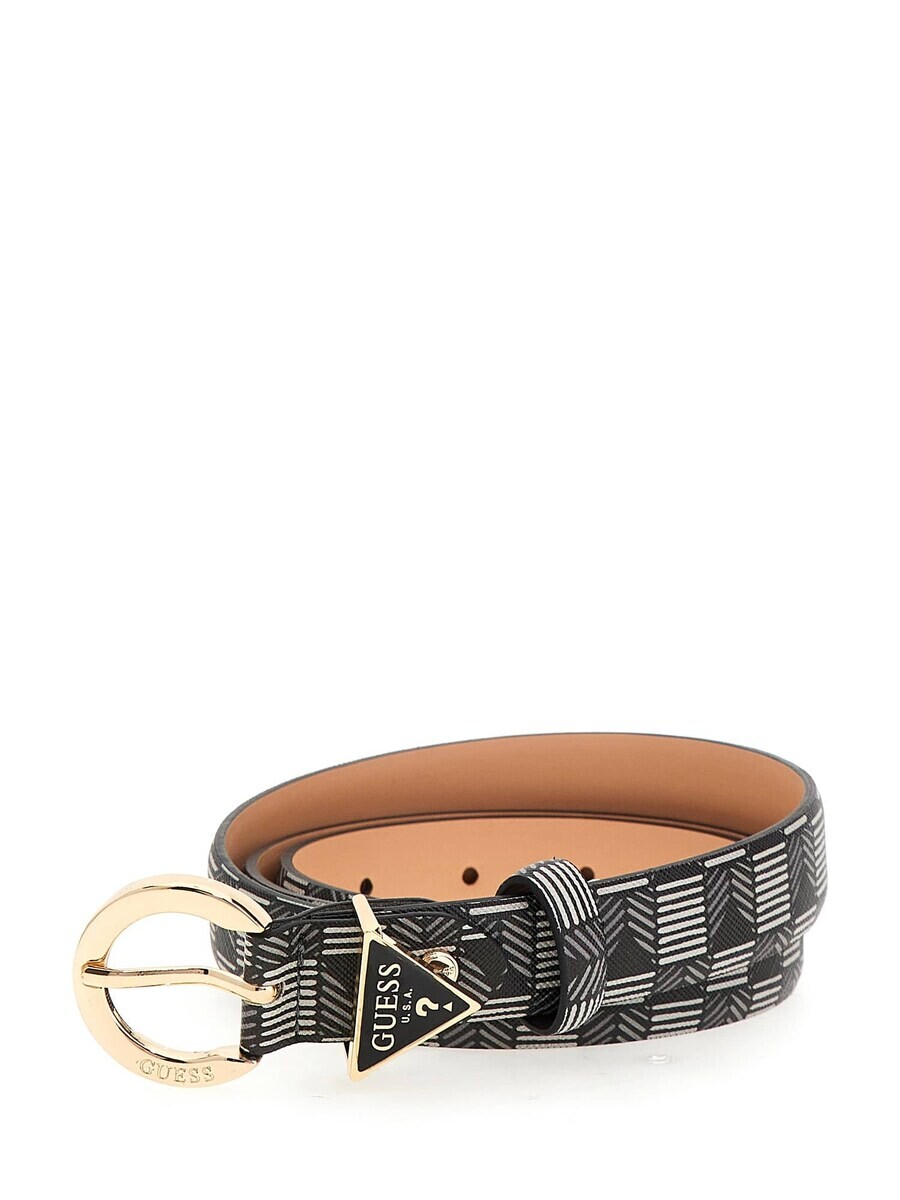 

Ремень GUESS Belt, черный/белый