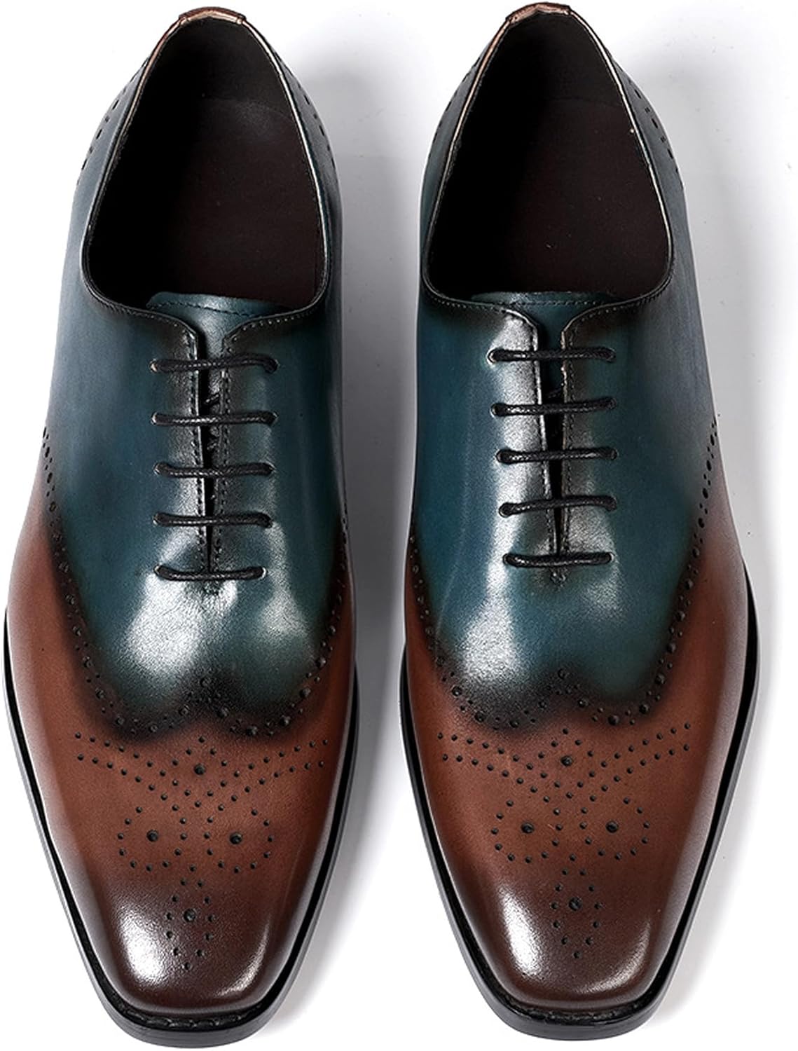 

Мужские оксфорды Santimon, формальные туфли для костюма, мужская мода, современные туфли из натуральной кожи, броги с крылышком, дерби, выпускной, свадьба, деловые и повседневные двухцветные туфли смокинг для мужчин, синий