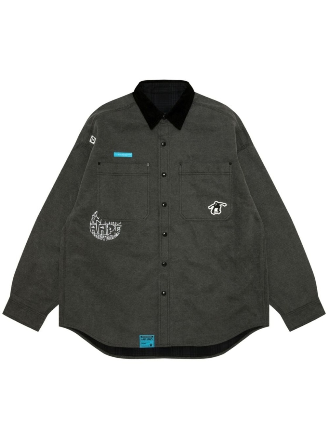 

Рубашка с вышитым логотипом AAPE BY *A BATHING APE, черный