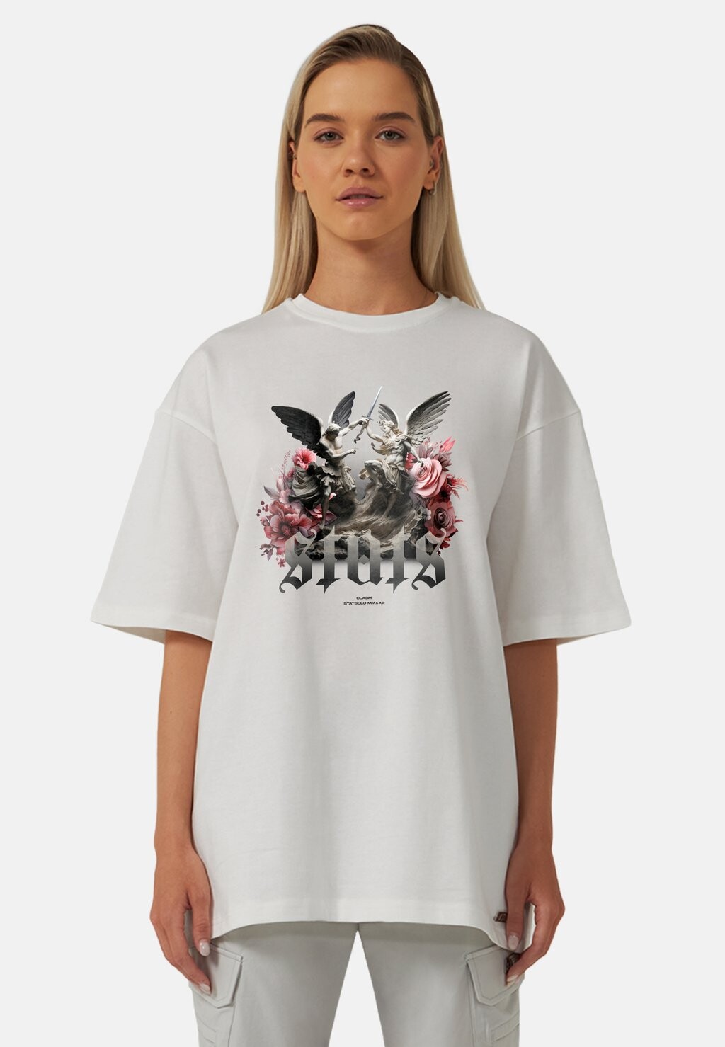 

Футболка с принтом CLASH OVERSIZED Stats, цвет beige