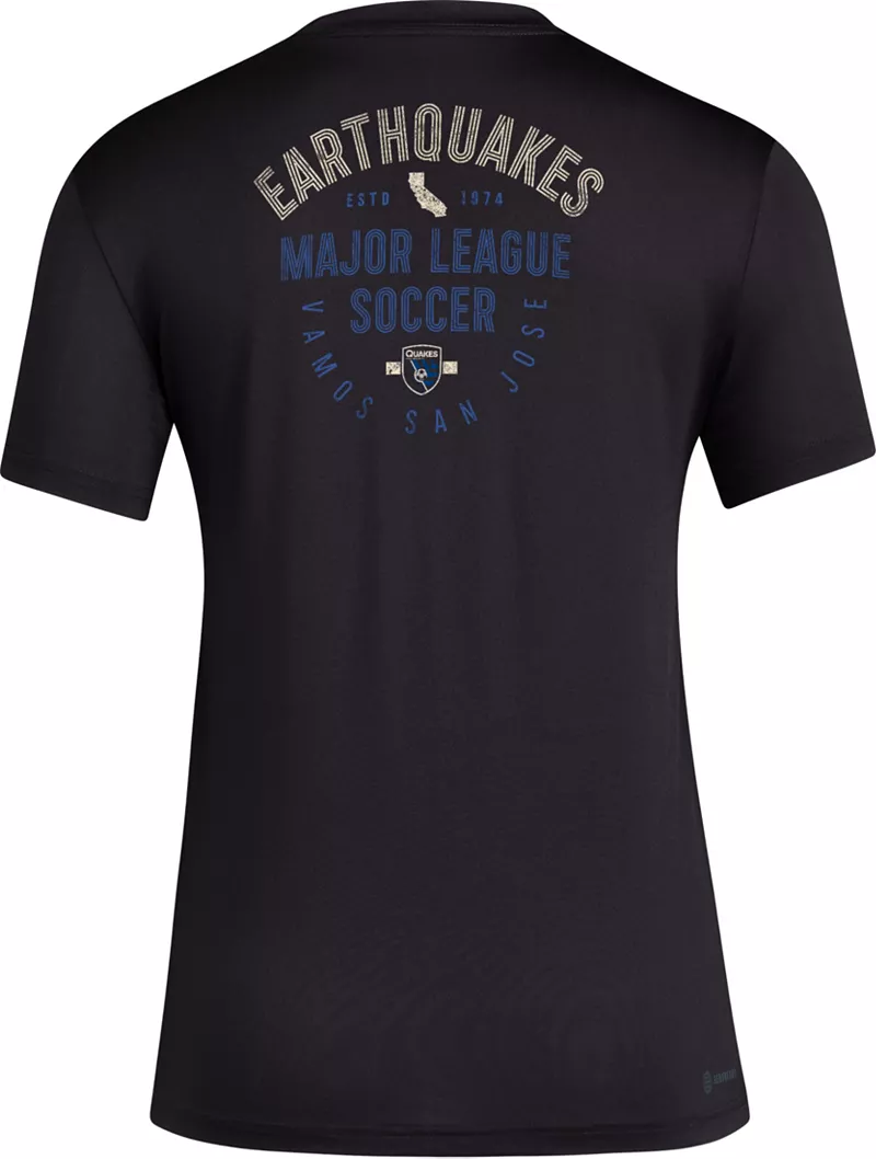 Женская черная футболка Adidas San Jose Earthquakes 2024 Local Stoic — фото 2