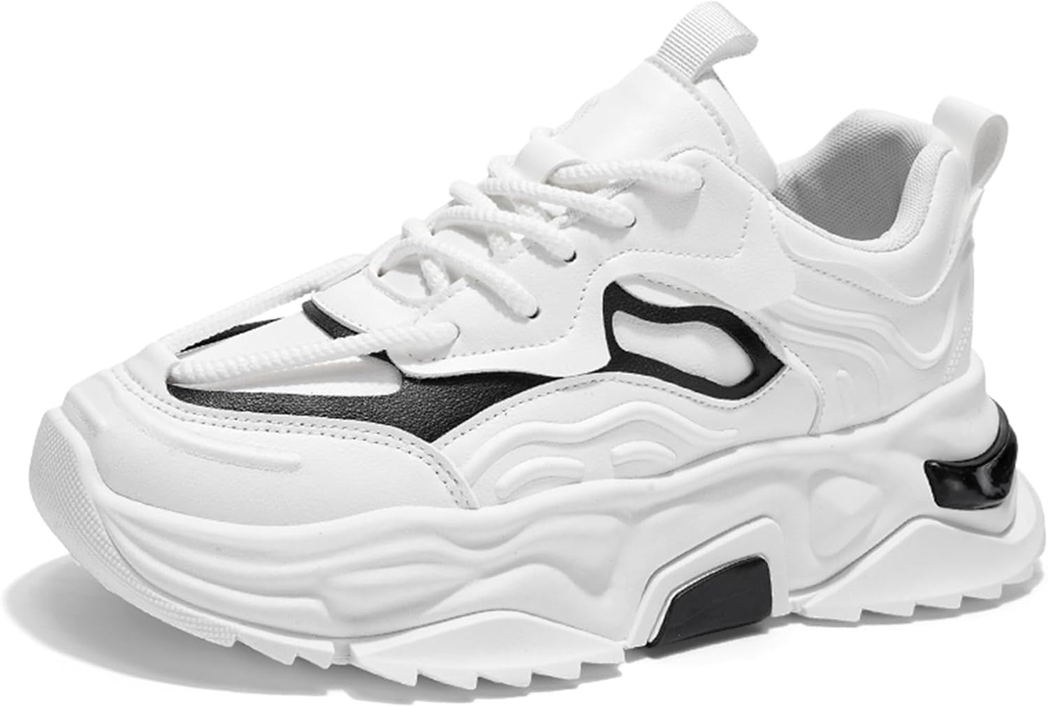 

Мужские повседневные спортивные кроссовки для тенниса, бега и ходьбы, нескользящие массивные модные кроссовки для мужчин Spwagym, белый