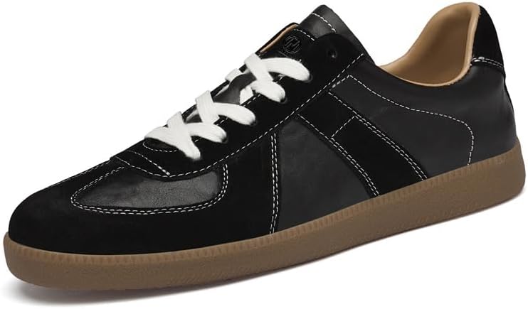 

Мужские модные кроссовки LILAILUN, классические ретро низкие на шнуровке, повседневная обувь, дышащие и универсальные, деловые кеды, черный