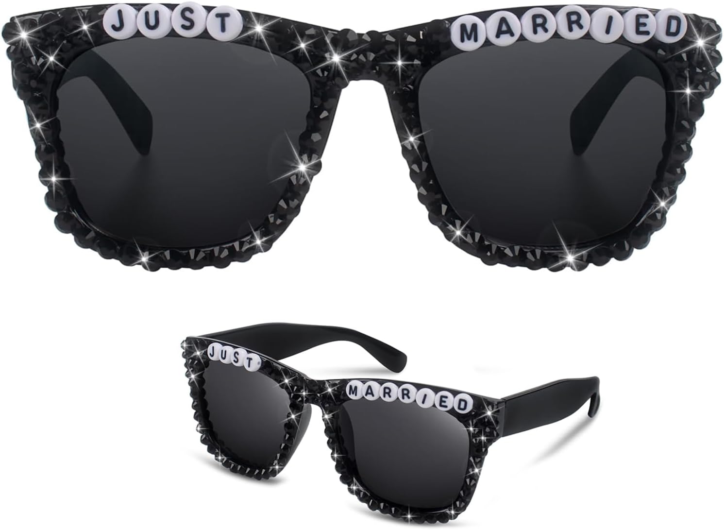 

Солнцезащитные очки Panthra для жениха и невесты, свадебные солнцезащитные очки, очки «Молодожены» с черным жемчугом, легкие и удобные, модные подарки на свадьбу или вечеринку