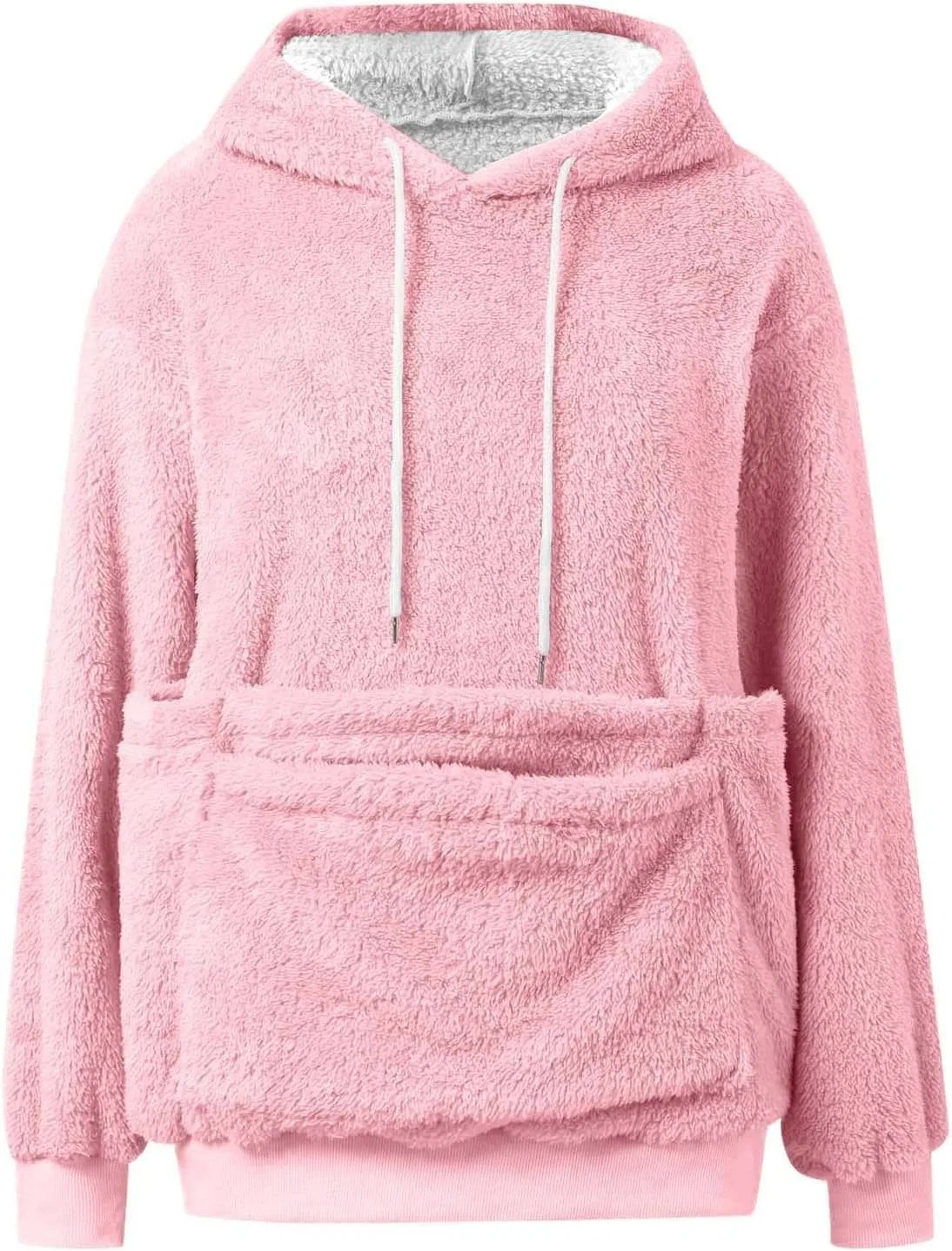 Толстовка с карманом-кенгуру для переноски питомца, Light Pink — фото 4
