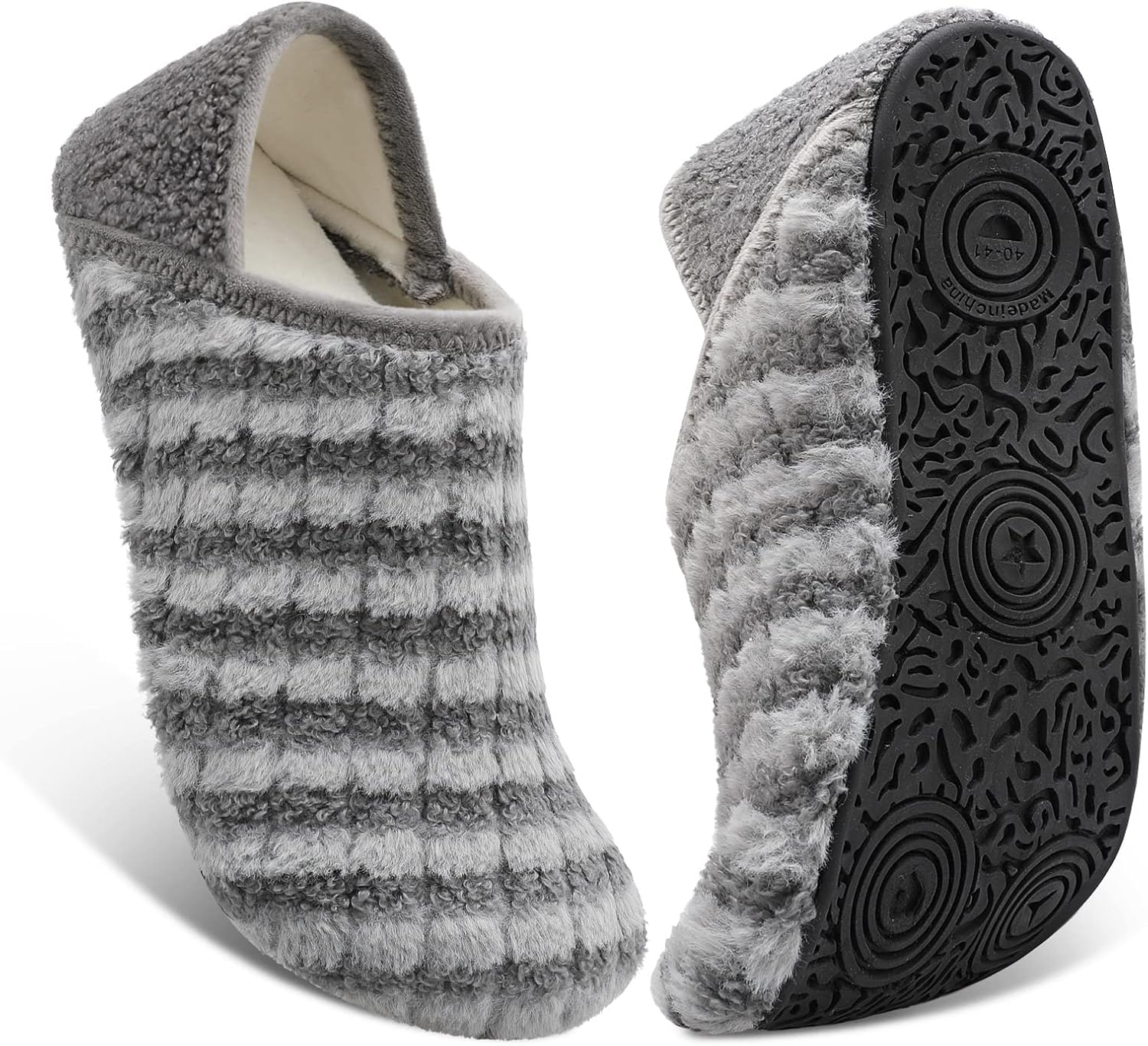 

Женские и мужские тапочки Fires с резиновой подошвой, мягкие и легкие, домашние носочные тапочки для носки дома, нескользящие для использования внутри и снаружи, серый