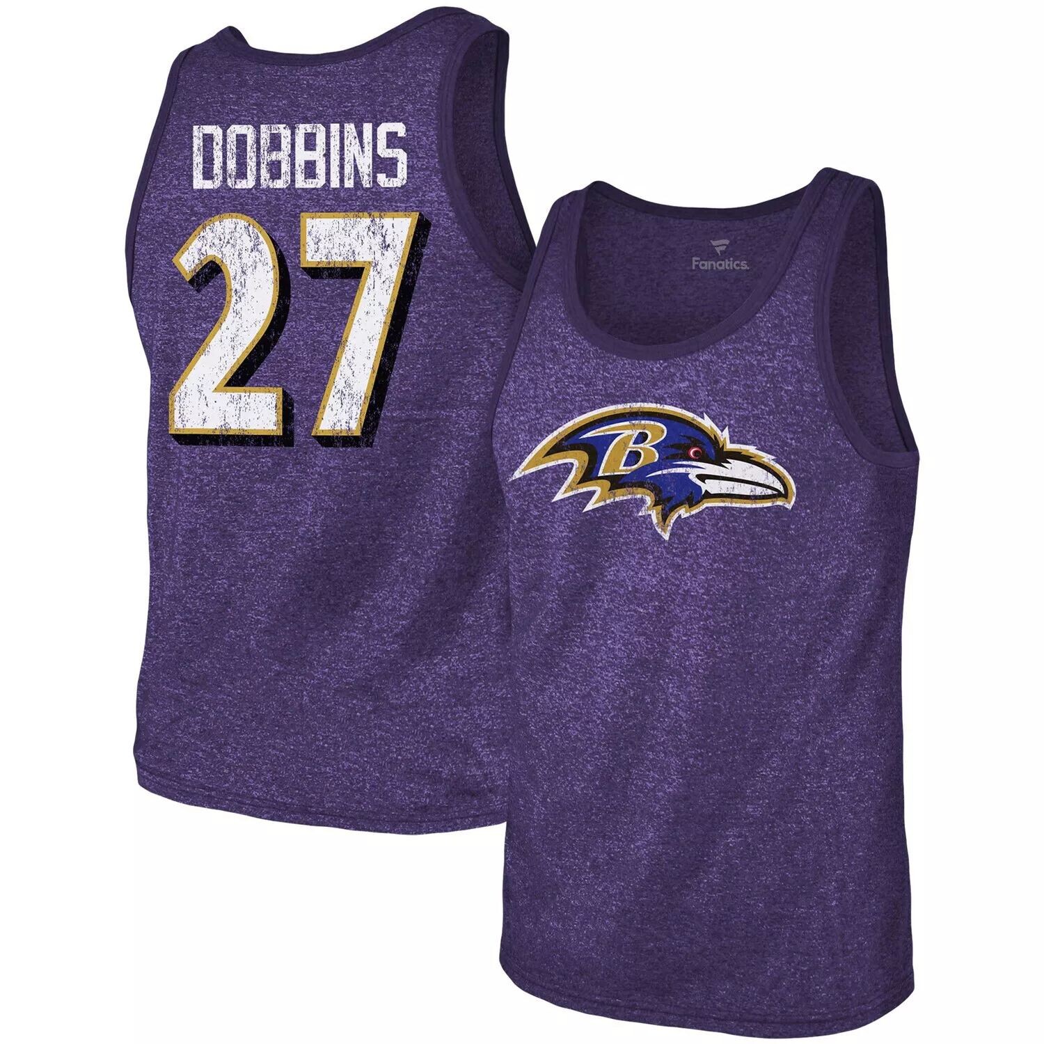 

Мужские нитки Majestic J.K. Фиолетовая майка Dobbins Heathered Baltimore Ravens с именем и номером, состоящая из трех смесей