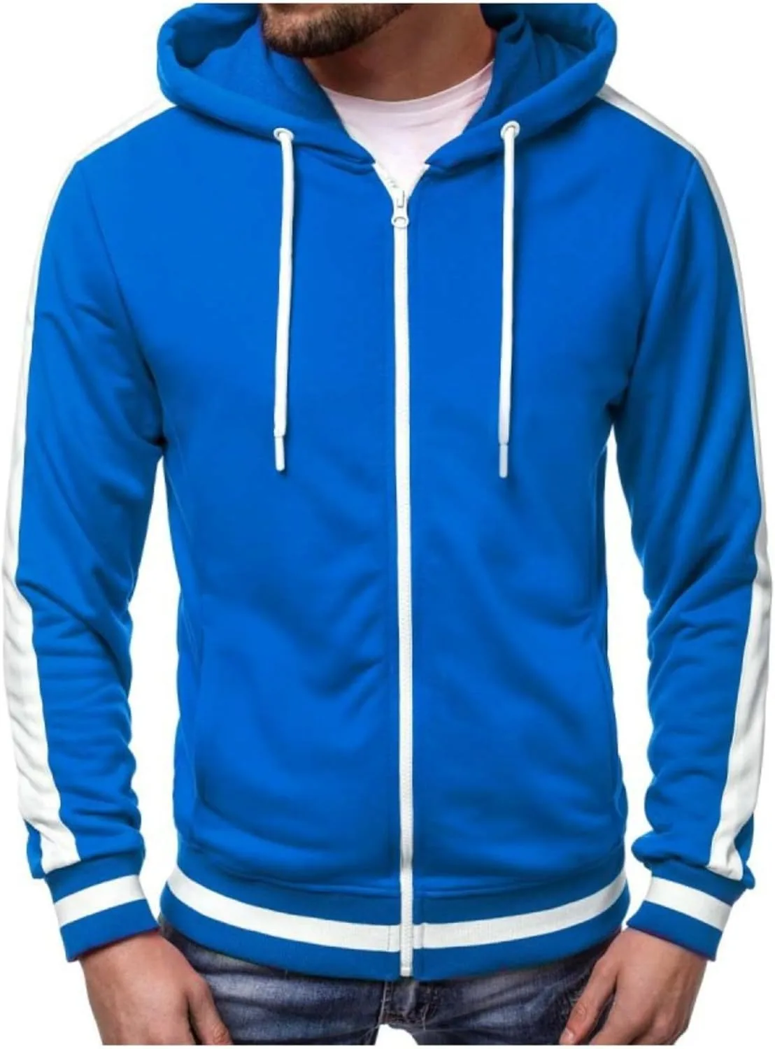 

Мужская худи на молнии slim fit с длинными рукавами