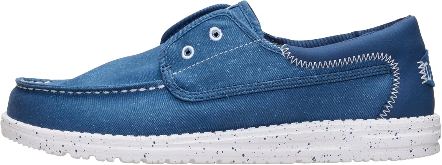 Мужские кроссовки HEYDUDE Wally Cru из эластичной парусины, Blau Ensign Blue
