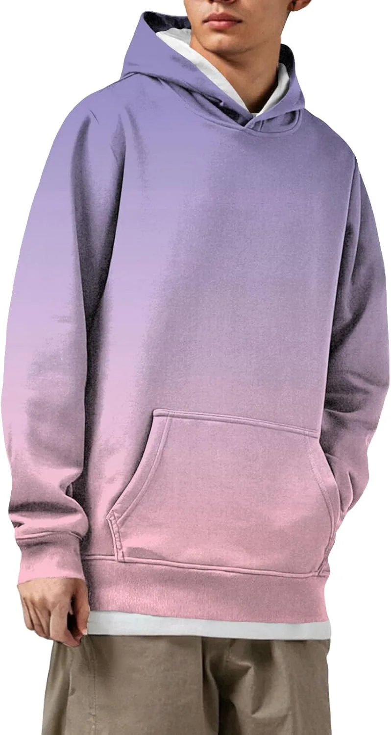 

Мужская градиентная толстовка с капюшоном, зимняя, с длинным рукавом