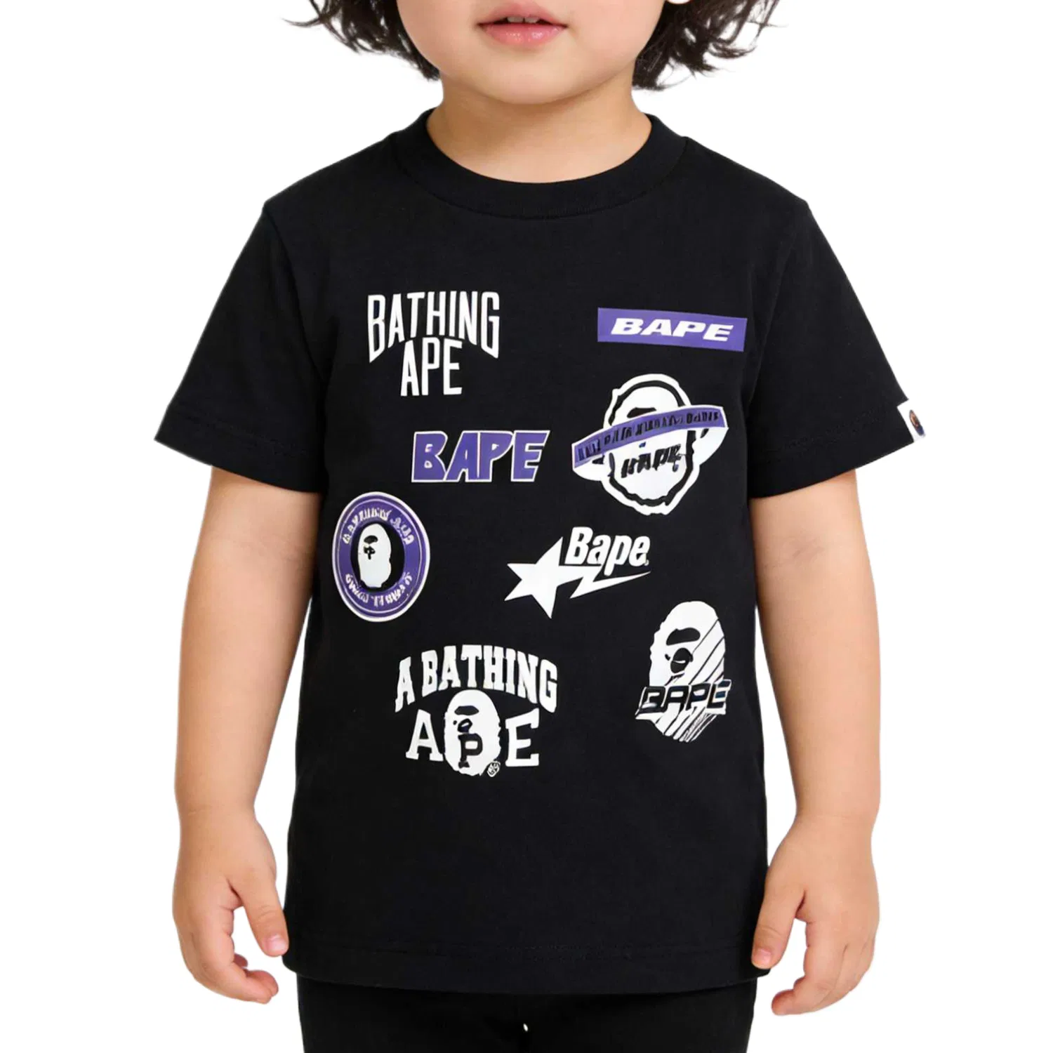 Детская футболка с круглым вырезом A BATHING APE, White — фото 4