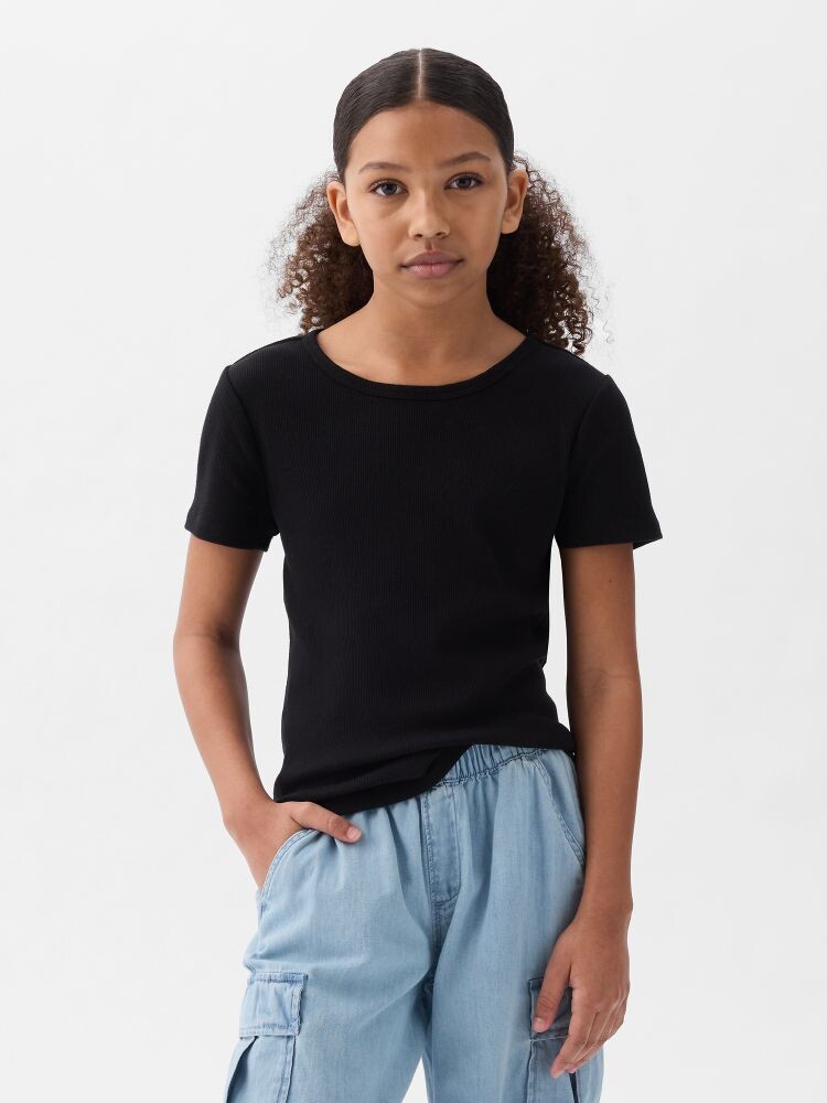 

Детская хлопковая футболка Gap, черный