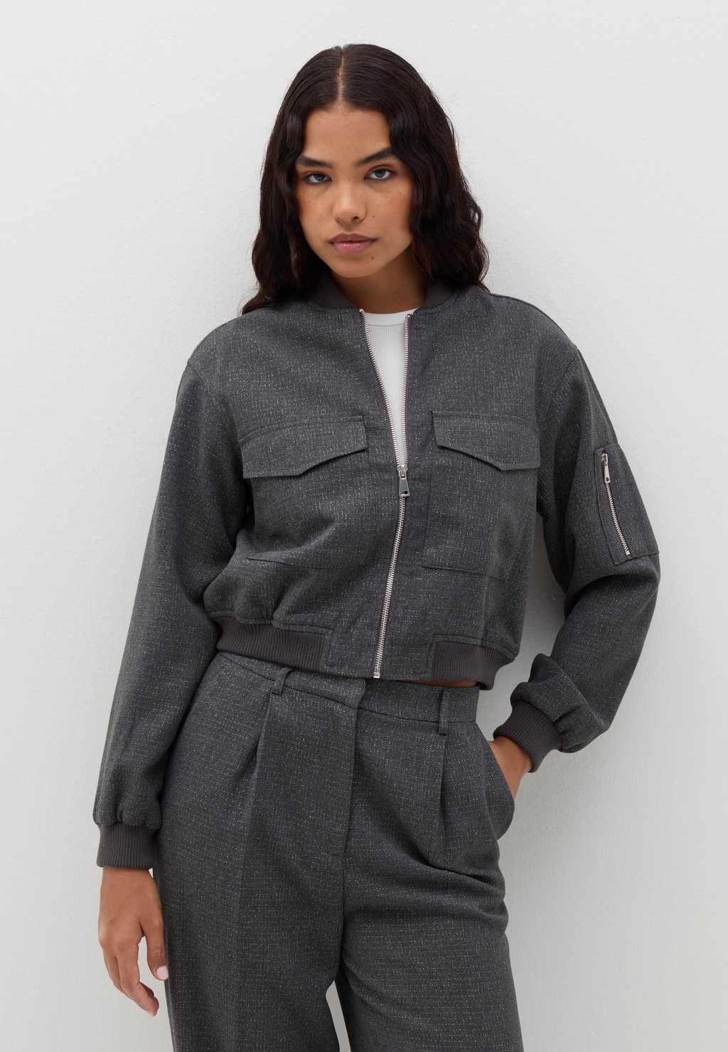 

Куртка-бомбер FULL-ZIP B.ANGEL, серый