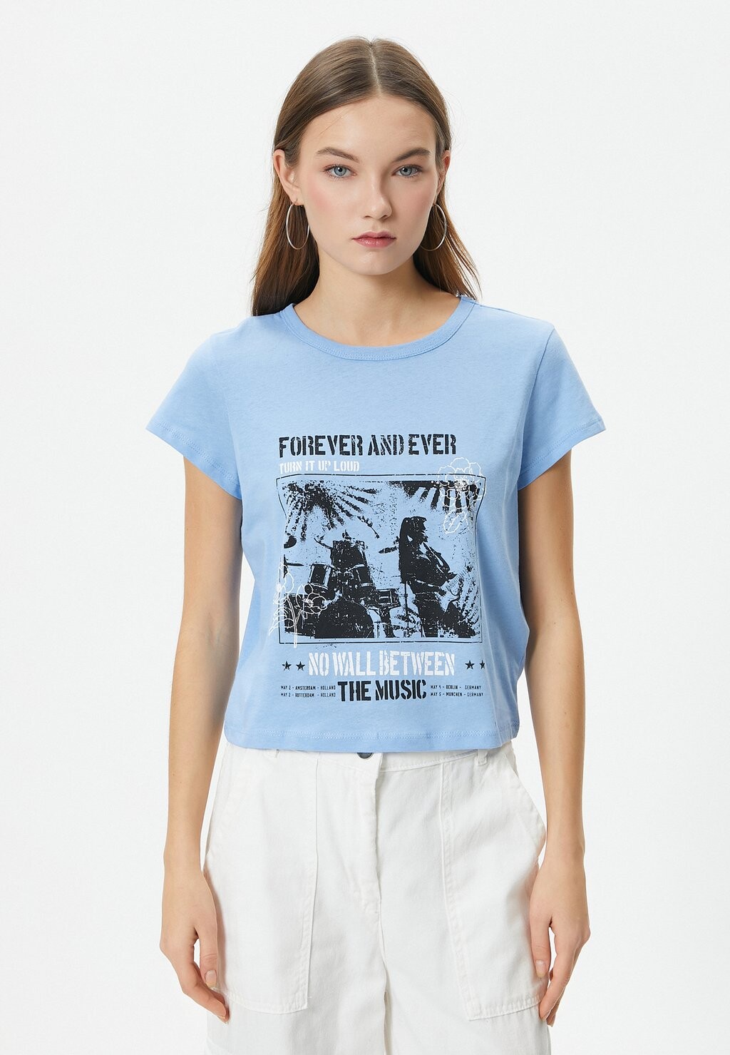 

Футболка с принтом SHORT SLEEVE CREW NECK Koton, синий